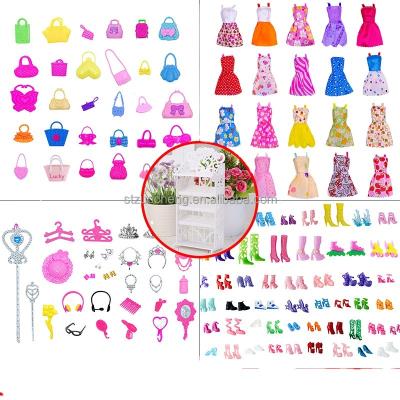 China DIY PLAY 11.5 Inch Different Style Shoe Cabinet Glass Doll Bag Doll Accessories Wholesale for sale