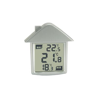 China Home/Office/Greenhouse EMAF Wireless Clear Digital Indoor Temperature Thermometer Meter Minimum Maximum Number Monitor With Back Sucker for sale