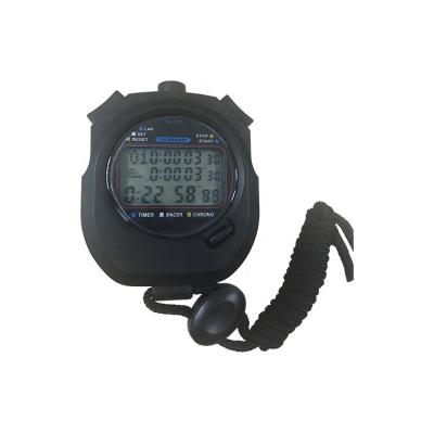 China OEM Classic Water Resistant Digital LCD Chronograph Sports Stopwatch Timer Handheld Stopwatch with String for sale