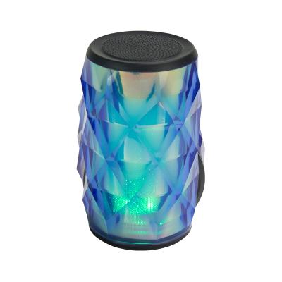 China Video Promotional Portable Glowing Colorful Led Outdoor Wireless Speaker Diamond RGB BT Loudspeaker Call EMAF Radio TF Card Lightweight Loudspeaker for sale