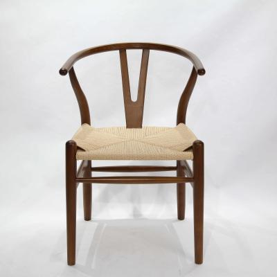 China Factory Wholesale European Customization European Classic Solid Wood Fork Woven Dining Chairs for sale