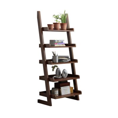 China Nordic Design Adjustable Multilayer Oak Open Storage Corner Luxury Ladder (Other) Bookcase for sale