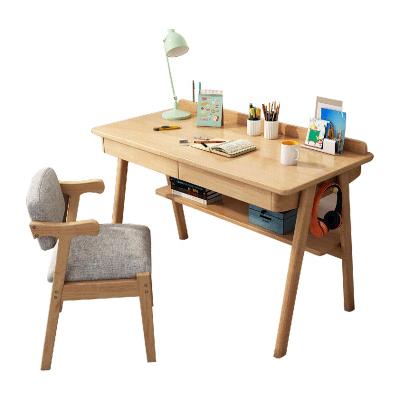 China Wholesale Nordic simple modern home office study table and chair rubber wood set for kids for sale