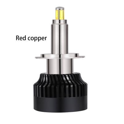 China Super Bright Copper+Aluminum H7 Car Accessories Led Headlight H11 H4 9006 Car Light 9005 9012 H1 Led For Auto Car Headlight Lighting System New for sale