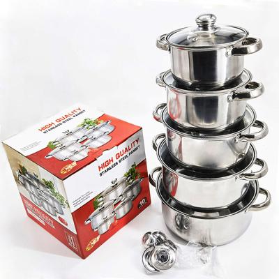 China Sustainable Home Kitchen Cooking Stainless Steel Pan Cookware Set Cookware Pot Pan Sets for sale