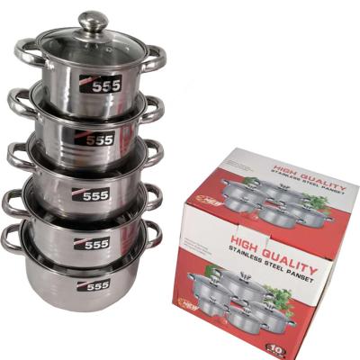 China Durable strong and durable super quality materials stainless steel panset cookware set soup pot set for sale