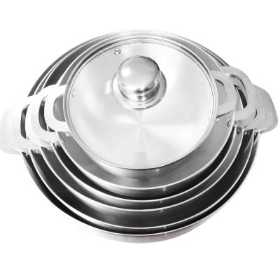 China Good Sustainable Durable Kitchen Pot With Lid Glass Iron Aluminum Cookware Sets for sale