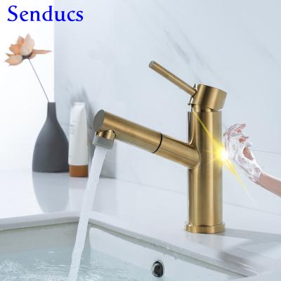 China Sense Faucets Touch Bathroom Faucets Quality SUS304 Stainless Steel Hot Cold Pull Out Smart Bathroom Basin Mixer Tap Touch Basin Faucets for sale