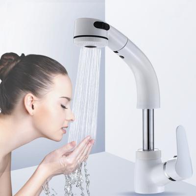 China Sense Faucets Pull Out Basin Faucet Senducs Hot Cold Lift Pull Down Bathroom Mixer Tap Quality Brass Basin Sink Lift Faucets for sale