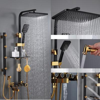 China With Slide Bar Senducs Quality Chest Spray Shower Set Hot And Cold Shower Mixer Set With Thermostatic Shower System for sale