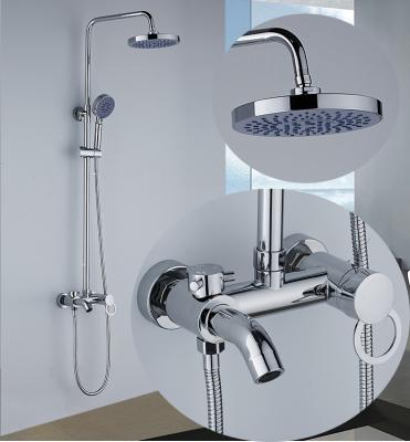 China With Easy Installed Slide Bar Bathroom Shower System With Brass Hot And Cold Shower Tub Shower Faucet Mixer Set for sale