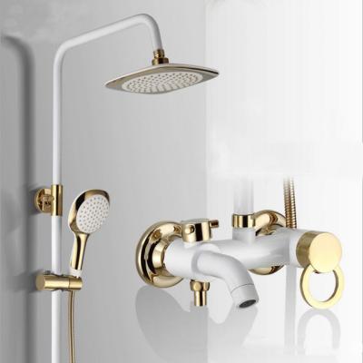 China With Shower Sliding Bar Hot And Cold Mixer Set Cheap Triple Function Shower System Bathroom Price Brass Shower Faucet Mixer for sale