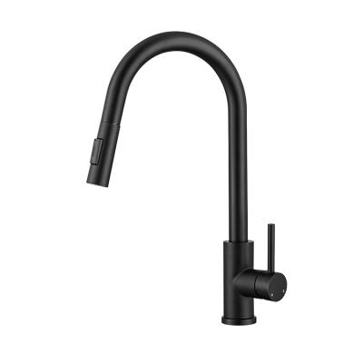 China Electric Faucets Pull Out Kitchen Faucets Senducs Matte Black Pull Out Kitchen Mixer Taps Stainless Steel Hot Cold Cold Tap for sale