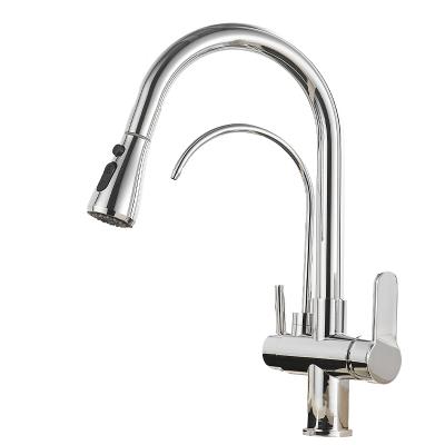 China Electric Faucets Filter Pull Out Cold Hot Pure Kitchen Faucets Senducs Quality Brass Healthy Drinking Water Faucet Pull Out Kitchen Faucet for sale