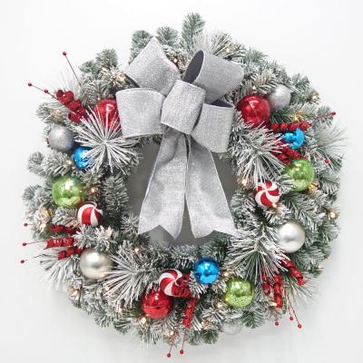 China Multi Color Pine Ornaments Home Decoration Assembled Decorative Wreath for sale