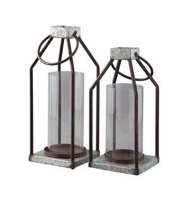 China ECO-frendly set of two galvanized metal candle holder centerpiece decorative high quality candle holder for sale