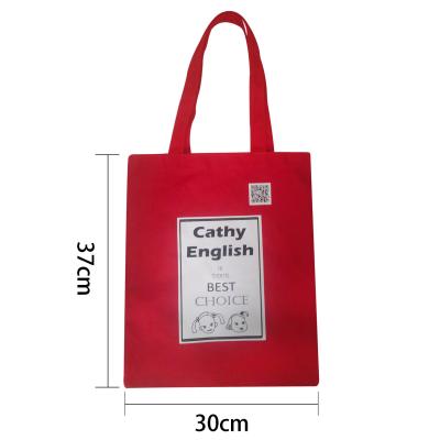 China Recyclable Personalized Silk Printing Eco - Friendly Cotton Grocery Tote Canvas Bags for sale