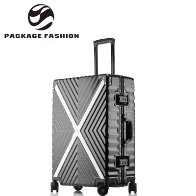 China Bottom Travel ABS PC Aluminum Frame Shell Travel Trolley Case Professional Custom Handle Colorful Hard Luggage for sale