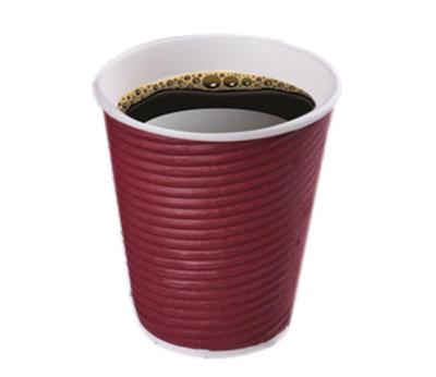 China Disposable KP872 Custom Printed Disposable Recycle Single / Double Wall Hot Coffee Ripple Paper Cups With Logo for sale