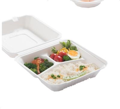 China water & CL853 Oil Resistance Sugar Cane Pulp Clamshell Box Food Bagasse Container Biodegradable for sale