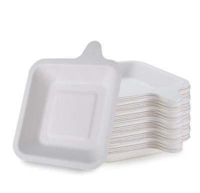 China water & SPR7 Bio Oil Resistance Degradable Sugarcane Bagasse Square Dish 8 Inch Biodegradable Disposable Dish for sale