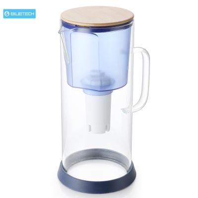 China Large-Sample Glass Drinking Water Purifier China Manufacturer 3.5L Carafe Alkaline Water Filter Pitcher Jug With Handle for sale