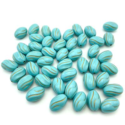 China 267Pcs/bag 13mm*20mm Retro Plastic Faux Turquoise Bead Retro Acrylic Beads For Jewelry Making Clothes Shoes Decoration Accessories for sale