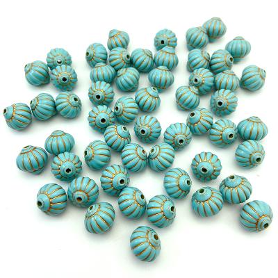 China 466Pcs/bag 13mm*13mm Retro Plastic Faux Turquoise Bead Retro Acrylic Beads For Jewelry Making Clothes Shoes Decoration Accessories for sale