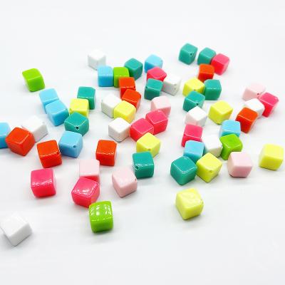 China Wholesale Beautiful Factory Price Macaron Colors Cube Plastic Opaque Beads In Place Sold By Factory Directly For Jewelry Making for sale