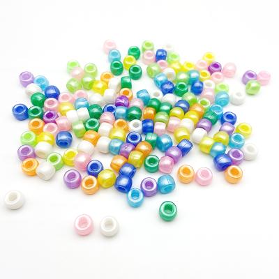 China Jewelry Making Diy 6*9MM Multicolor Pearl Color Pony Beads Plastic Big Large Hole Bead Beads For Jewelry Making for sale