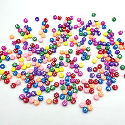 China Jewelry Making Wholesale 4*7mm Colorful Round Plastic Letter Beads Acrylic Alphabet Beads For Jewelry Making And Children's Educational Toys for sale