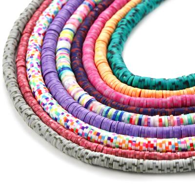 China Popular Polymer Clay Vinyl Heishi Beads Brand from Clay Wholesale 3mm 4mm 5mm 6mm Chip Disk Loose Spacer Polymer Beads for sale