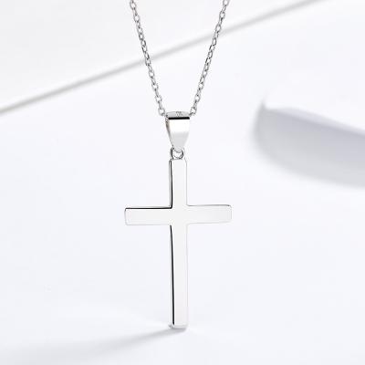 China Wholesale New FASHIONABLE Sterling Silver Cross Pendant Necklace Christian Religious Pendant Sterling Silver Necklace for sale