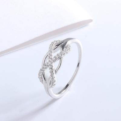 China Sterling Silver 925 Punk Ring 8 Word Hollow Cross Micro Inlaid Diamond Fashion Female Ring Wish Foreign Trade Jewelry for sale