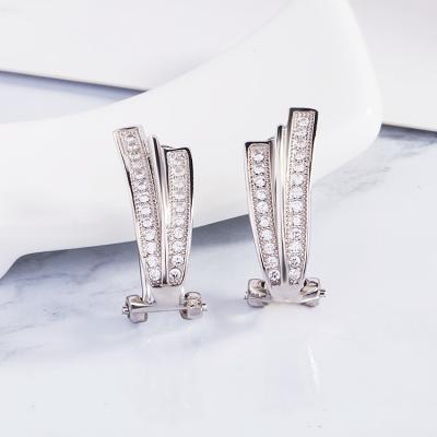 China White Gold Female Earrings New Vintage Temperament Earrings Irregular Earrings Trend for sale