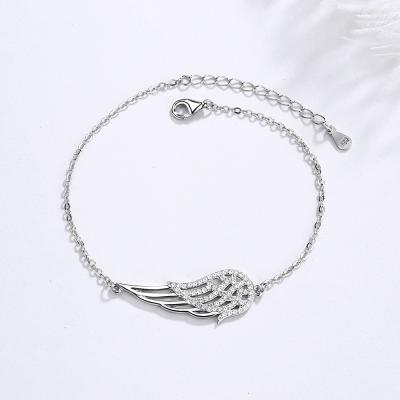 China FASHIONABLE Women Sterling Silver Bracelet Fashion Angel Wings Bracelet Charm for sale