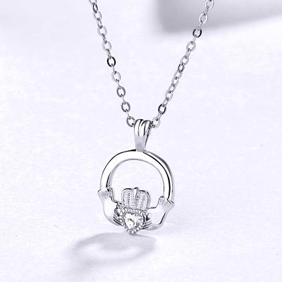 China FASHIONABLE exclusively on sale of Sterling Silver Charm Pendant Hot, female carat hand crown necklace pendant factory direct sales for sale