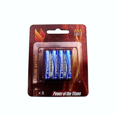 Китай Msds Oem Industrial Production Line Super Triple Aaa Am4 No.7 No. 7 7 1.5v Lr03 8 Pcs Pack Alkaline Battery For Led Flash Light продается