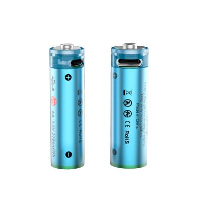 Китай 2022 New Trends 1.5V 2700mWh 1800mAh Type-C Charging Double A Lithium Ion Batteries Micro USB продается