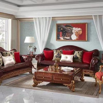 China Extended home sofa for European classic design top imported first layer sofa section sofa solid wood leather furniture for sale