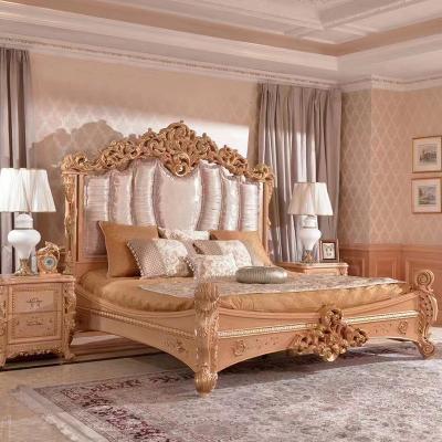 China EUROPEAN Italy Style Brand New Bedroom Furniture , Luxury Bedroom Furniture Set , King Size Bed With Wooden Carving for sale