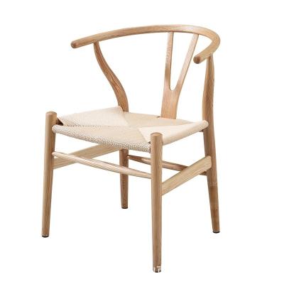 China Hot Selling Furniture Commercial Supply Backrest Armrest Modern Simple Extendable Cafe Restaurant Solid Wood Dining Chair for sale