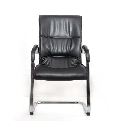 China Other Factory High Quality PU Office Chair Cover Leather Black Comfortable For Visitor With Armrest for sale