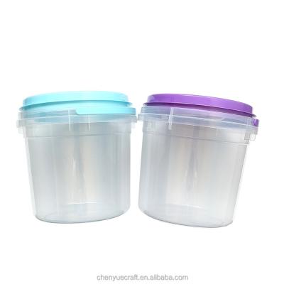 China 400ML Food Safe and Non-toxic Plastic Storage Sealed Bucket Bottles Transparent Kitchen Storage Box Stationery for sale