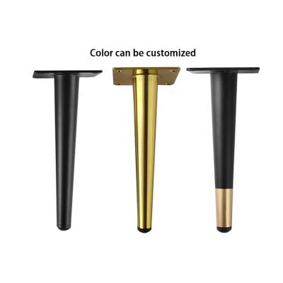 China Contemporary Customized Modern 100mm 720mm Steel Black Gold Tapered Furniture Feet Leg Sofa Cabinet Chair Legs For Furniture for sale