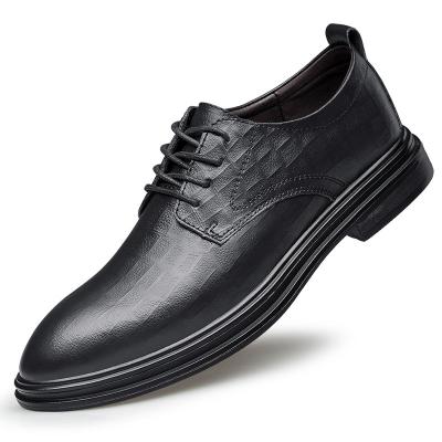 China Anti-slippery Men's Good Quality Cow Leather Black And Formal Brown Stylish Shoes for sale