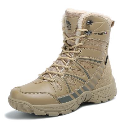 China Winter high-ankle military training boots waterproof shoes for black and brown genuine leather size 40-47 for sale