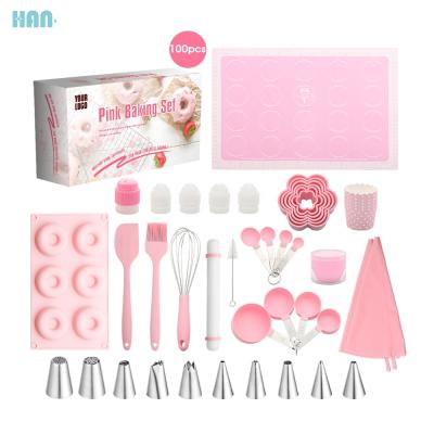 China Viable Baking Cake Decorating Tools and Accessories Pink Cake Tool Kit for sale