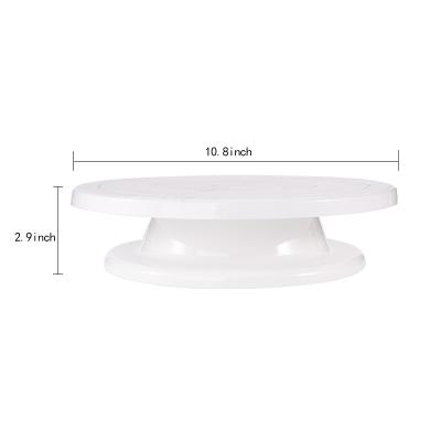 China Sustainable Amazon Success Cake Decorating Tools Revolving White Plastic Cake Turntable for sale