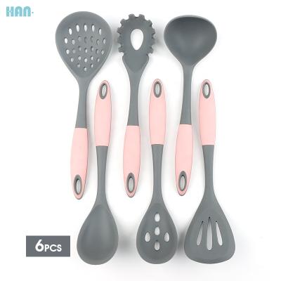 China Eco-friendly Utensil Made Sustainable Food Grade Silicone Kitchen Plant With Soup Spoon Kitchen Tools 6 Pieces for sale